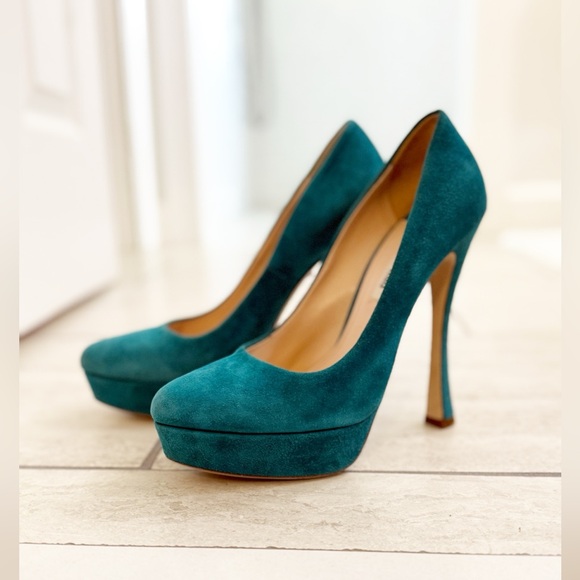 Miu Miu - Suede Heels/Pumps in Teal - size 38.5 - Very Good Condition - Picture 3 of 10